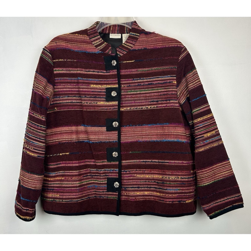 Vintage Tapestry Jacket Womens Medium Artsy Statement Boho Blazer Old Money